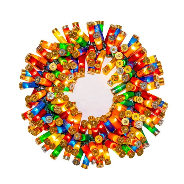 Novelty Lights 16" Multicolor LED Shotgun Shell Wreath 150 Light