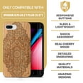 thumbnail image 7 of Case Yard Wooden Case Outside Soft TPU Silicone, Slim Fit Shockproof Wood Protective Phone Cover for Girls Boys Men and Women, Supports Wireless Charging Bohemian Flower Design case for iPhone-8-Plus, 7 of 7