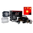 thumbnail image 4 of DRL POD 3" Red OZ-USA® 20w LED Spot Beam + Red DRL Rear Fog light Brake Tail Turn Signal Wiring Harness Dual Switch Off Road Motorcycle Jeep Semi Trailer ATV SUV Truck Marine Heavy Equipment 12V 24V, 4 of 9