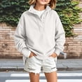 thumbnail image 2 of BLVB Girls Oversized Sweatshirt Kids Fashion Button Stand Collar Pullover Long Sleeve Tops Fall Clothing for 5-15 Years(White,14-15 Years), 2 of 9