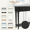 thumbnail image 5 of Harper & Bright Designs Vintage Console Table with Storage, Narrow Entryway Table with Drawer and Open Shelf, Black, 5 of 18
