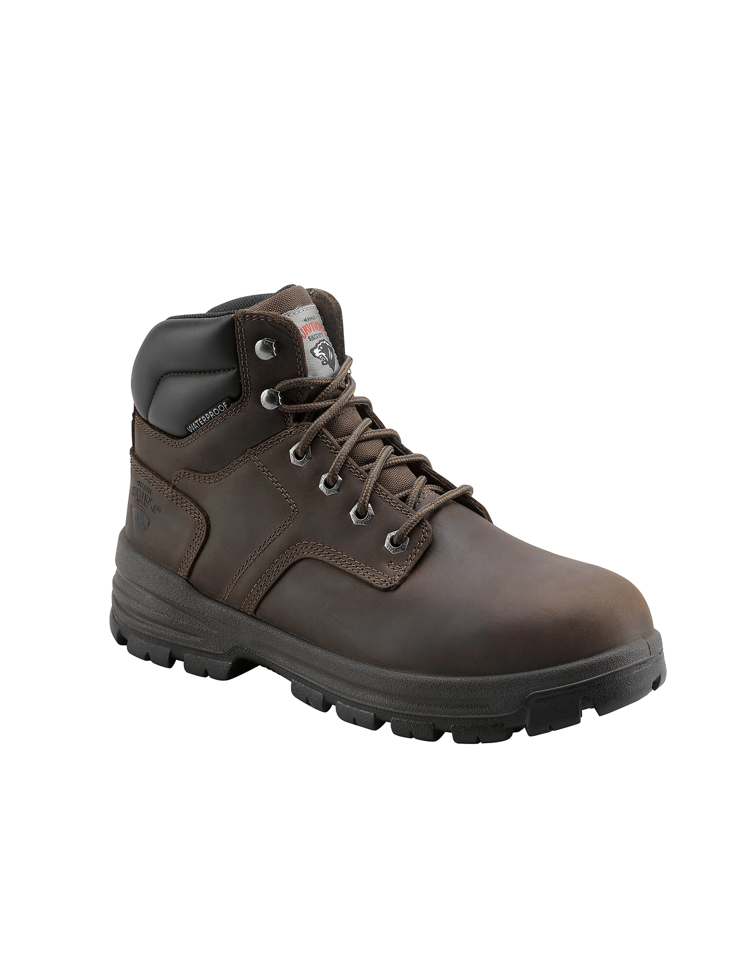 Herman Survivors Men`s Brown Boulder Waterproof 6`` Steel Toe Work Boots