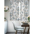 thumbnail image 5 of Sheer Curtains 72 Inches Long, Blue Tan Flower Light Filtering Window Curtains for Living Room, Abstract Vintage Ethnic Tribal Boho Rod Pocket Voile Sheer Curtain Drapes, 52"W x 72"L, 2 Panels, 5 of 8