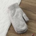 thumbnail image 3 of 1 Pair Women Mittens Double-layers Cute Stretchy Soft Thickened Cold Resistant Solid Color Autumn Winter Girls Gloves for Riding, 3 of 10