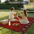 thumbnail image 4 of Red Boho Outdoor Rug for Patio/Deck/Porch, Non-Slip Large Area Rug 3 x 5 Ft, Vintage Ethnic Tribe Abstract Art Retro Indoor Outdoor Rugs Washable Area Rugs, Reversible Camping Rug Carpet Runner, 4 of 8