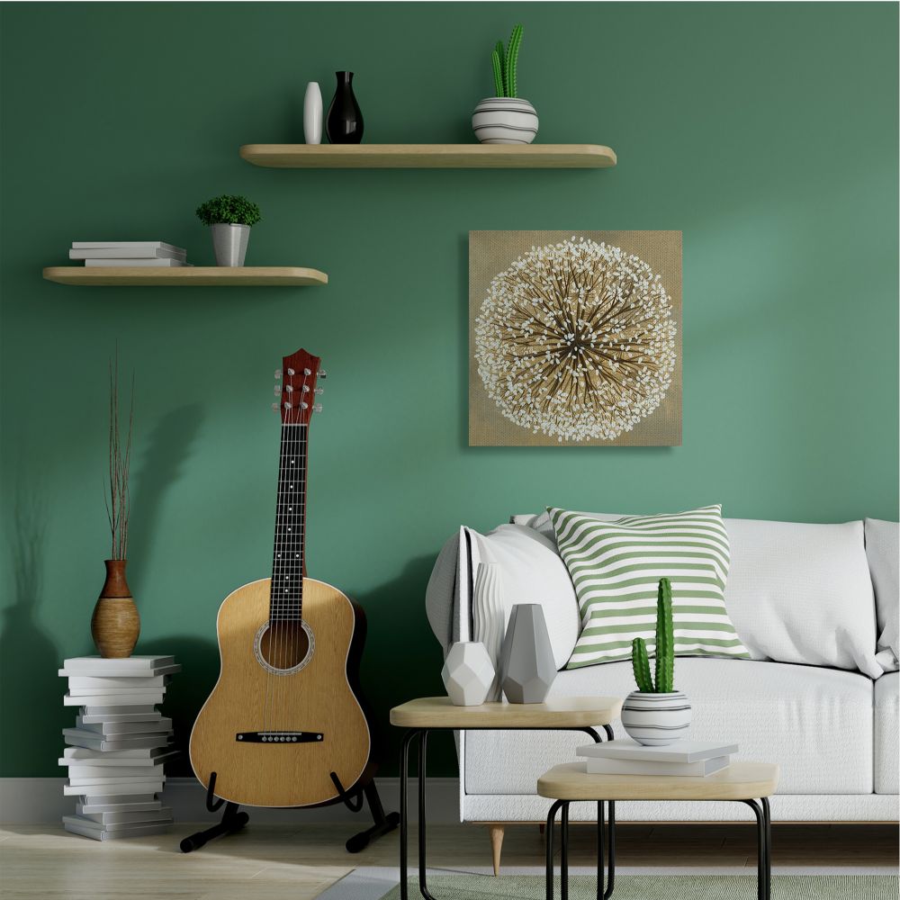 Stupell Industries Abstract Dandelion Flower Full Bloom Brown White Canvas Wall Art Design by Liz Jardine, 30" x 30"