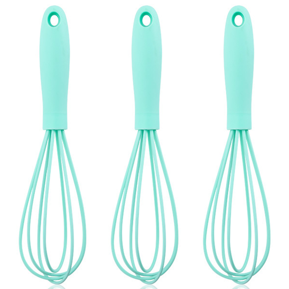 Batidor de silicona para utensilios de cocina, batidor de huevos tipo globo, perfecto para mezclar, hornear y batir, juego de 3