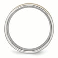 thumbnail image 2 of Stainless Steel Grooved Yellow IP-plated Mens 8mm Brushed Band Ring 7 Size, 2 of 6