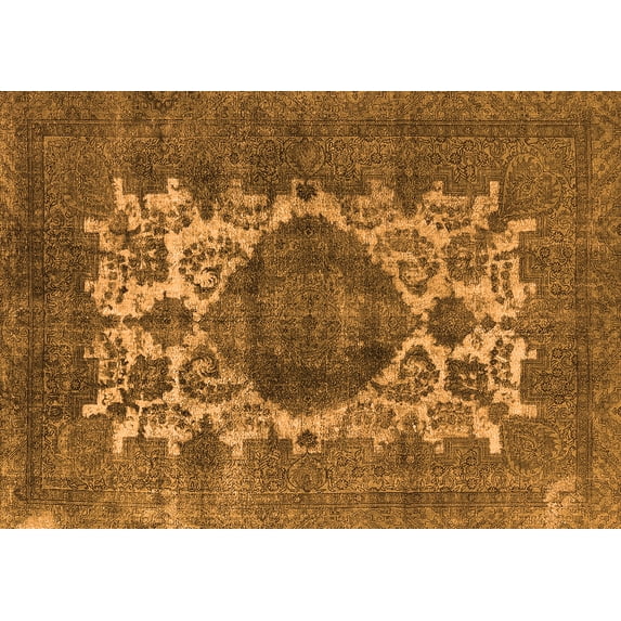 Ahgly Company Indoor Rectangle Oriental Orange Industrial Area Rugs, 4' x 6'