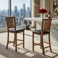 thumbnail image 4 of Demi Bonn 2-Piece Counter Height Bar Stools with Backrest, Modern Dining Chair with Backrests, Walnut, 4 of 8