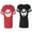 Men Red / Women Black, variant on Jack Skull Matching Couple Cotton Jerseys (Men Red / Women Black) (Men S / Women S)