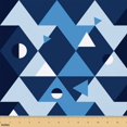 Manfei Blue Hexagon 100% Cotton Fabric 5 Yards, Cube Pattern Fabric for ...
