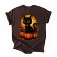 thumbnail image 3 of Retro Black Cat Halloween Pumpkin Costume T-Shirt, Fullsizes S-5XL Multicolors T-Shirt, 3 of 5