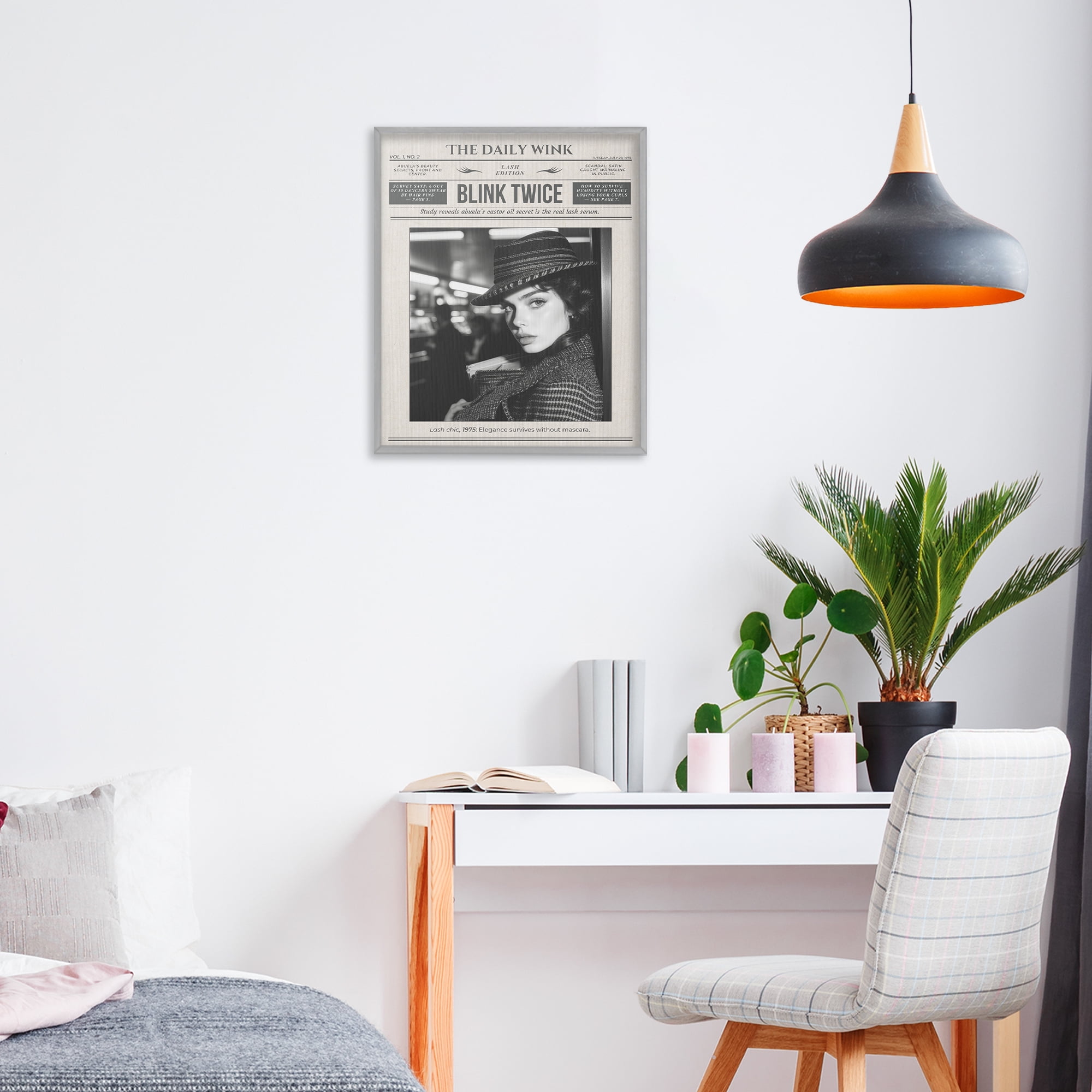The Daily Wink Magazine Gray Framed Giclee Art, design by A Barefoot Stylist