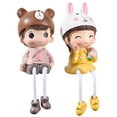 thumbnail image 1 of Coofit 2PCS Resin Ornament Creative Lovely Long Leg Tabletop Ornament Desk Decoration, 1 of 4
