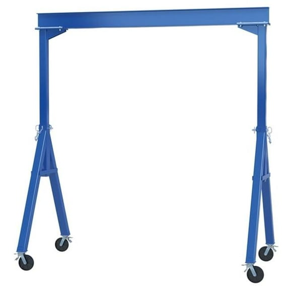 Vestil FHS-2-10-TLC 2000 lbs 10 ft. Steel Fixed Gantry Crane with Total Locking Glass Filled Nylon Casters - Blue