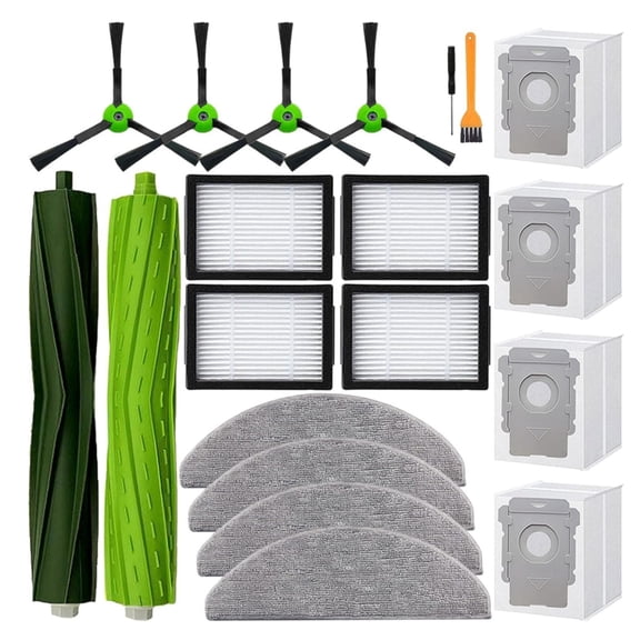 Replacement Parts Accessories for iRobot Roomba Combo i5, i5 , j5, j5  Robot Vacuum Cleaner, 1 Set of Roller Brush & 4 Filters & 4 Mop Pads & 4 Vacuum Bags & 4 Side Brushes