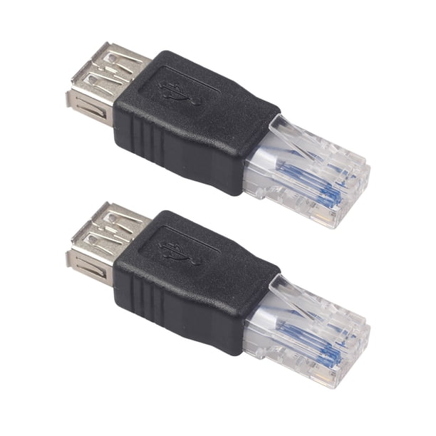 Kuymtek Convertidor de cable de red LAN Ethernet USB tipo A hembra a RJ45 macho (2 piezas) Kuymtek Componentes de la computadora