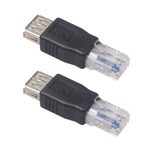 Kuymtek Convertidor de cable de red LAN Ethernet USB tipo A hembra a RJ45 macho (2 piezas) Kuymtek Componentes de la computadora