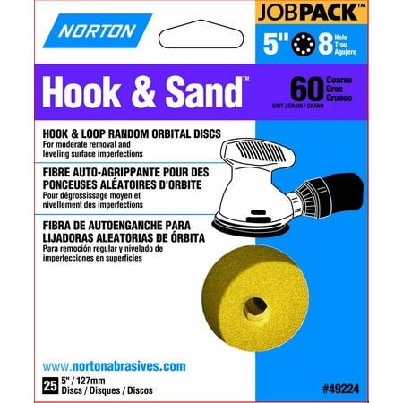 

Norton 49224 Hook and Loop Sanding Disc 5 in 60 Grit
