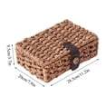 thumbnail image 3 of Racifhz Small Water Hyacinth Woven Storage Basket with Lid, Decorative Wicker Organizer Box for Coffee Table Shelf, Rustic Home Decor, Easter Decorations, Valentines Day Gifts, A, 3 of 7