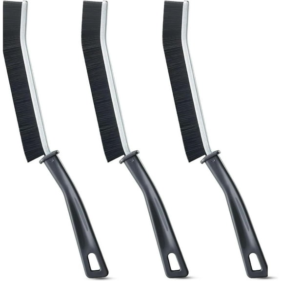 3-Pack Hard Bristle Crevice Cleaning Brushes – Small Scrub Brush for Grout, Toilet, Shower Tile & Tight Spaces – Durable PET Bristles with Ergonomic Handle and Easy Storage