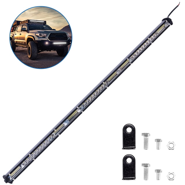 Barra De Luces Led Ultrafina De Una Sola Fila Para Coche, Foco De Camión De 24V, Luz Modificada Para Parachoques Delantero De Techo De Coche Todoterreno De 12V Guardurnaity VI009176-03