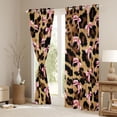 thumbnail image 3 of jejeloiu Wild Leopard Cheetah Black Out Curtains,Cute Bow Knot Curtains Pack of 2 (42x63 Each),Pink Brown Bedroom Curtains For Girl,Breathable Home Decor, 3 of 6