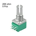 thumbnail image 2 of Uxcell 20K Ohm Variable Resistors Double Rotary Carbon Film Taper Potentiometer 5pack, 2 of 5