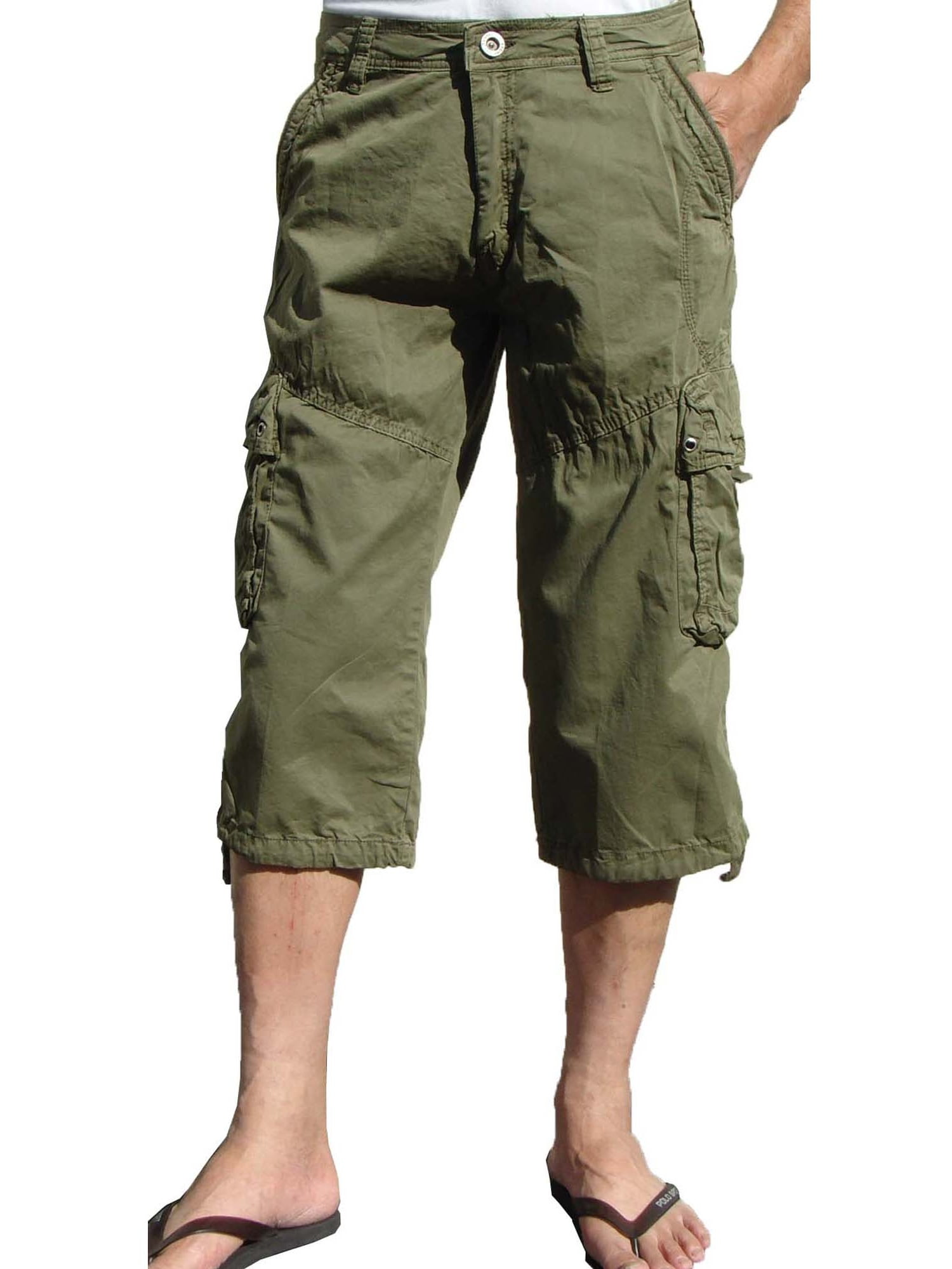mens cargo capri pants