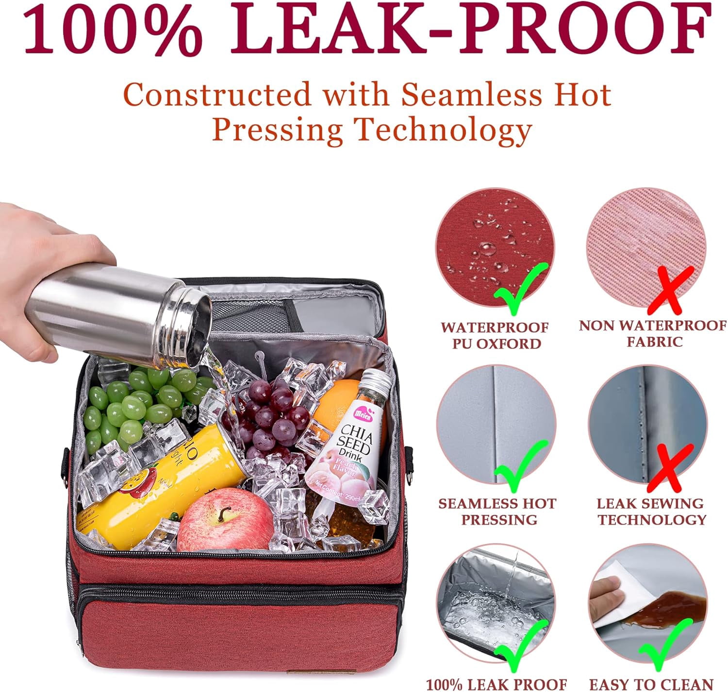 HotAdsFW Insulated Cooler Bag 6/24 Can Collapsible Leakproof Soft Sided Cooler for Car, Portable Foldable Small Ice Chest for Beach Camping Picnic Travel, 5/15qt Lunch Box for Men Work