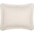 thumbnail image 2 of VHC Brands Burlap Pillow Cover with Fringed Ruffle Cotton Farmhouse Bedding in Antique Off-White Sham, Standard 21x27, 2 of 3