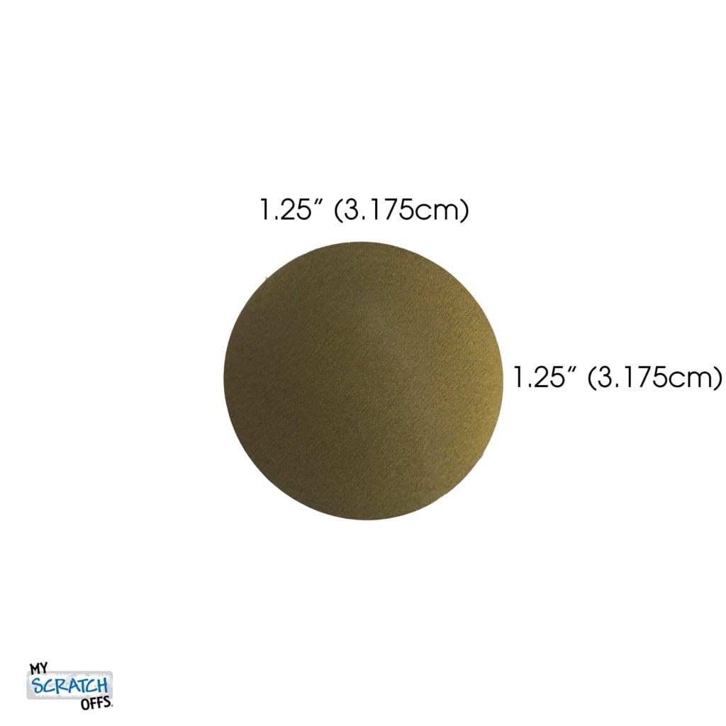 My Scratch Offs 1.25" Gold Round Scratch-off Sticker Labels, 1000 Count