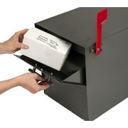 Architectural Mailboxes Oasis Classic Black Post Mount Mailbox, Galvanized Steel, Locking