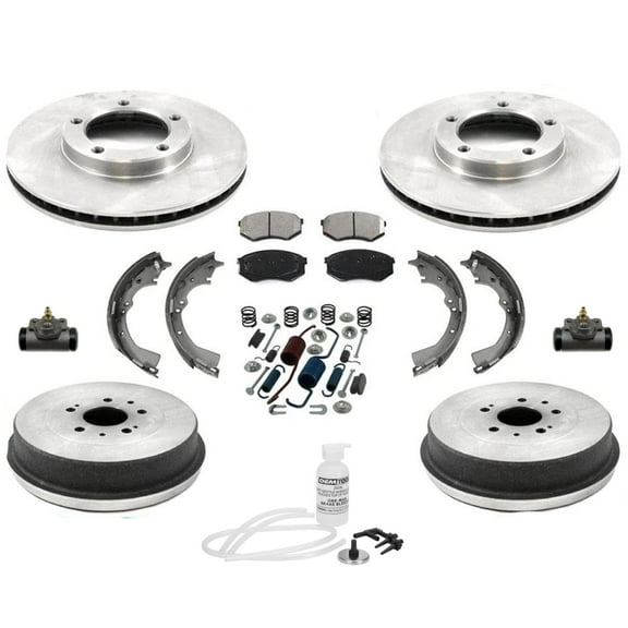 Frt Rotors Pads Drums Shoes for Toyota Tacoma Rear Wheel Drive 5 Stud 95-04 10Pc
