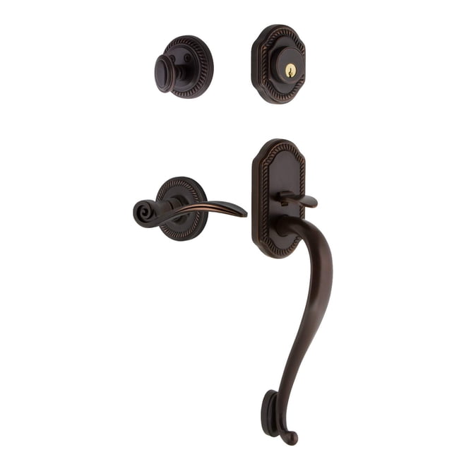 Nostalgic Warehouse Rope Rosette S Grip Entry Set Swan Lever in Timeless Bronze