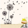 thumbnail image 4 of Adhesivos de pared para dormitorio, sala de estar, grandes flores de diente de león, pegatinas de pared y murales, 1 juego, decoración de pared grande negra con mariposas, 4 of 6