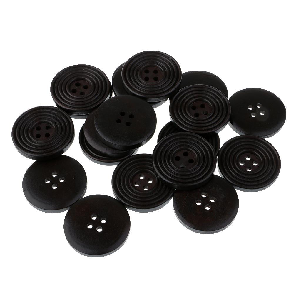 GUOOL 8-17pack 20pcs Round 4 Holes Wood Wooden Buttons for DIY Sewing 17 Pcs