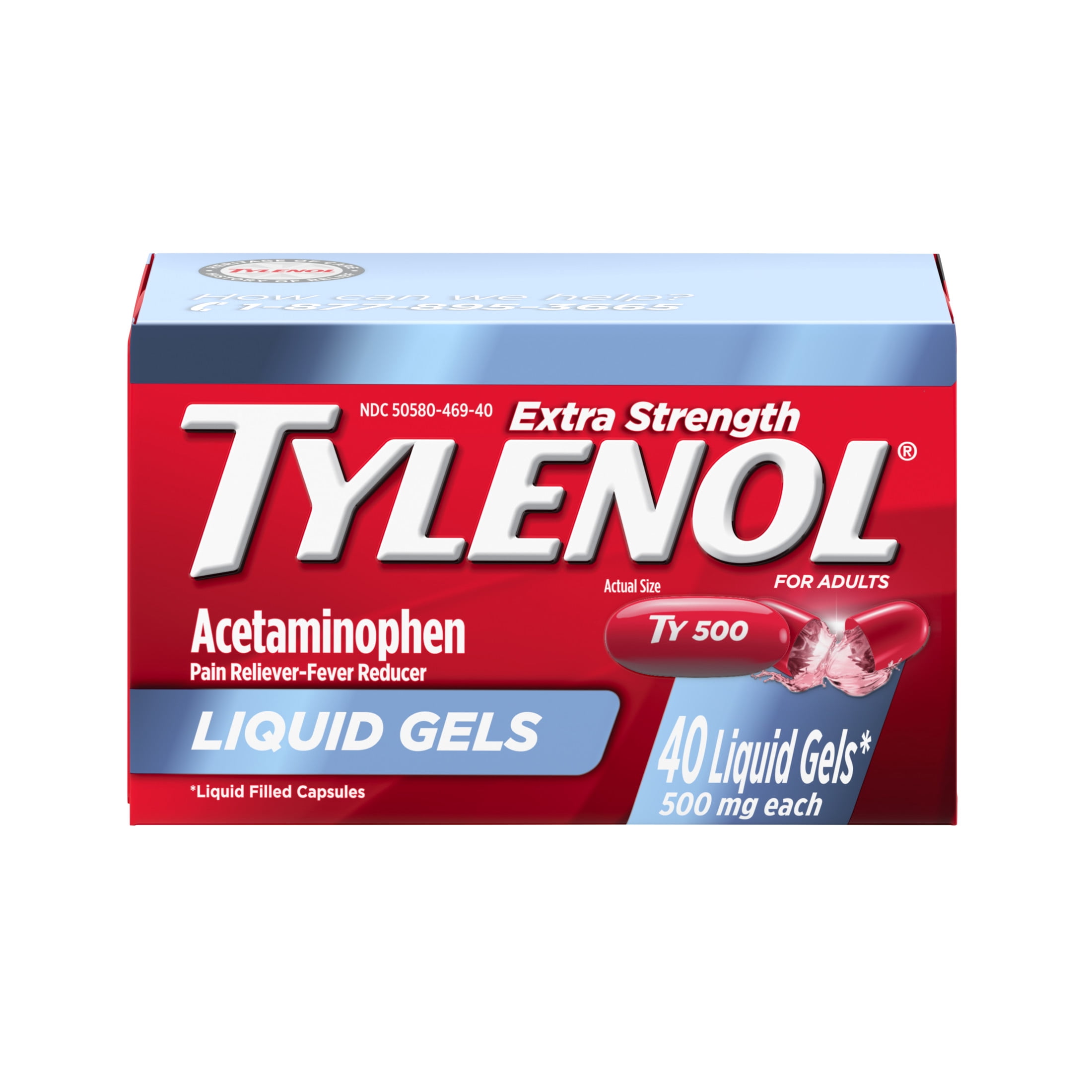(3 pack) Tylenol Extra Strength Acetaminophen Liquid Gels, Fast, Strong Relief, Gentle on Stomach, 40 Count