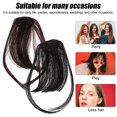 thumbnail image 2 of FELTECHELECTR Fake Bangs High Temperature Fiber Women Hairpiece for Everyday Wear 2Pcs 7.1x3.1x0.2in, 2 of 5