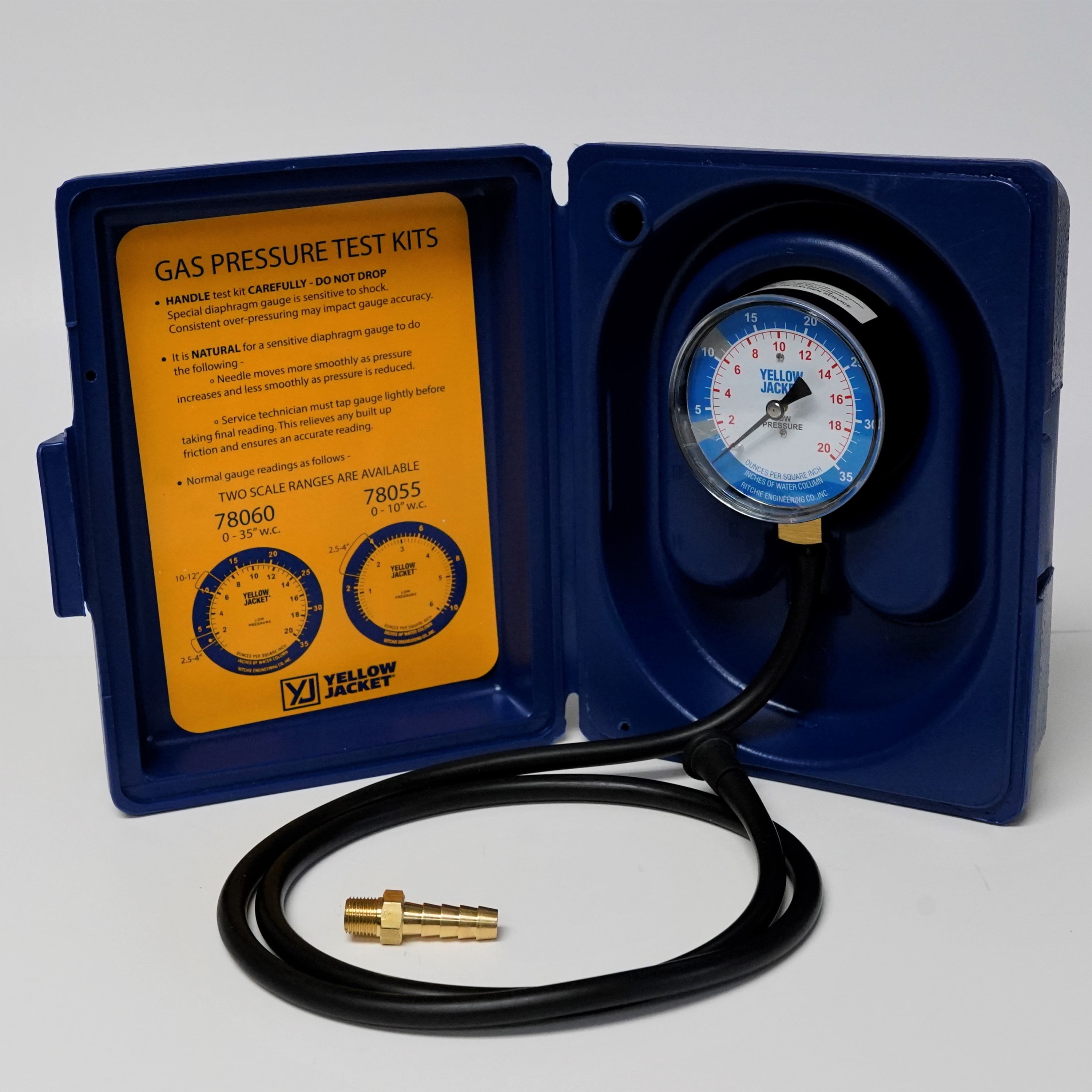 Yellow Jacket, Gas Pressure Gauge Kit, 78060, 0 to 35