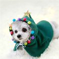 thumbnail image 5 of Disfraz navideño para mascotas, capa navideña para mascotas, capa con estrellas y pompones, bonita capa navideña (M), 5 of 5