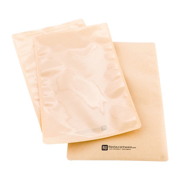 Bag Tek Rectangle Kraft Plastic Large Sandwich and Snack Bag Heat Sealable 11 1/2" x 6 3/4