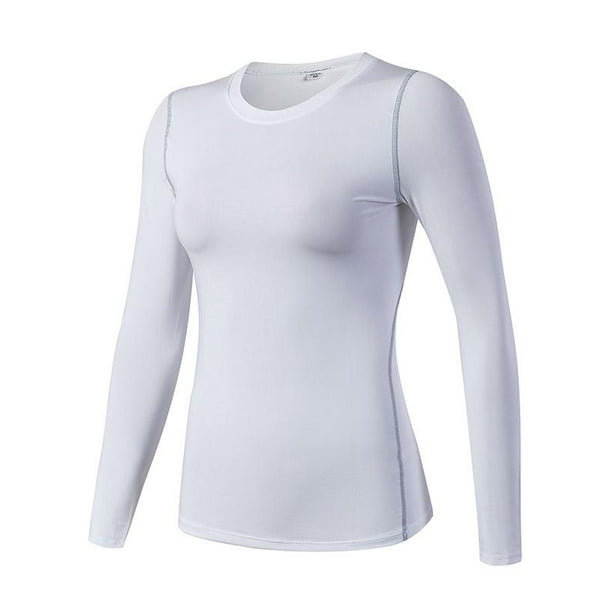 Uccdo - Women's Compression Shirt Dry Fit Athletic Long Sleeve Running ...