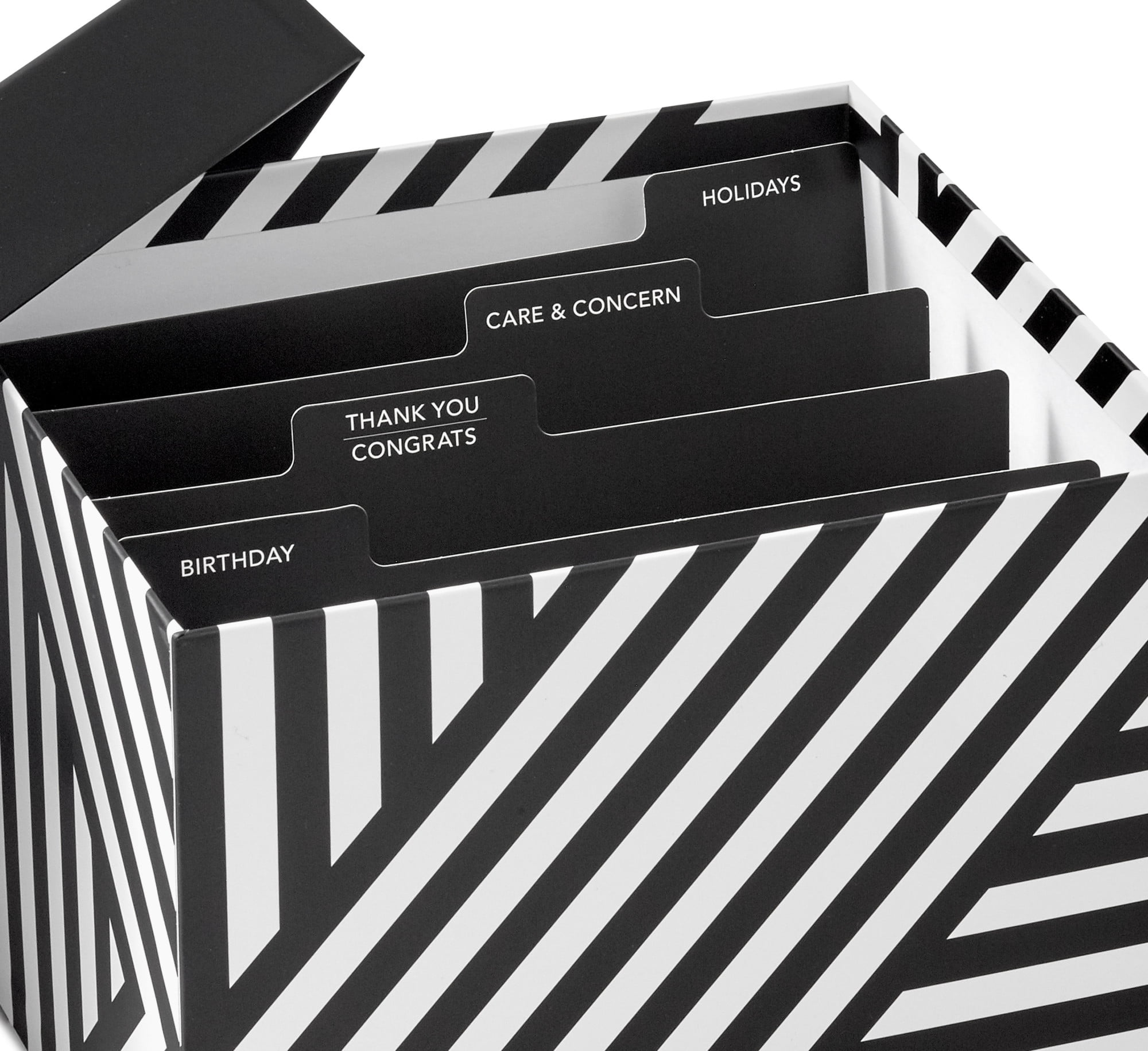 Hallmark Assorted All-Occasion Cards (Geometric Striped)—Birthday, Holiday, Wedding, Sympathy, Thinking of You, Thank You, Blank, Pack of 100 With Organizer Box