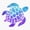 1pcs, variant on Sea Turtle Watercolor Blue and Purple Sticker