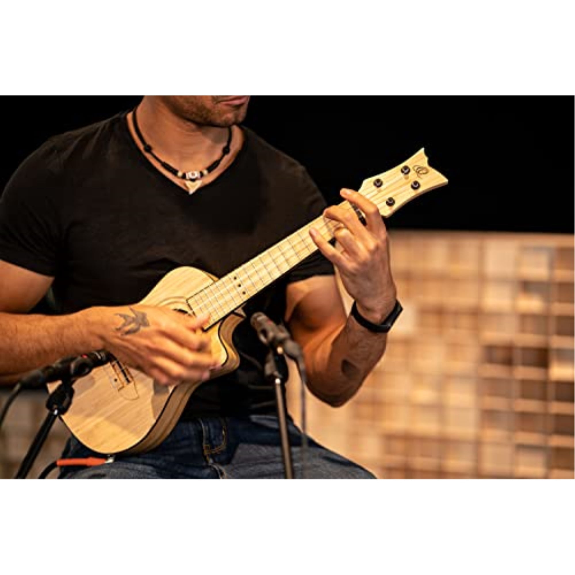 Bamboo Series All Solid Concert Acoustic-Electric Ukulele with Bag