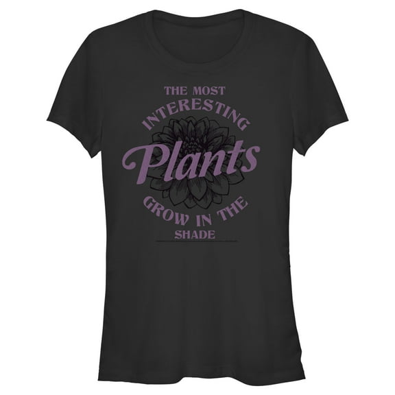 Junior's Wednesday The Most Interesting Plants Grow in the Shade Graphic Tee Black 2X Large