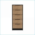 thumbnail image 2 of Dressers 5-Drawer with Metal Handles, Black Wengue/Pine Finish | Particle Board | Multicolor, 2 of 7