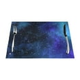 thumbnail image 1 of ZNDUO Placemats, 6 PCS Heat Resistant Stain Resistant Woven PVC Insulation Placemats, Durable Washable Elegant Table Mats for Dining-Star Space, 18"x12", 1 of 6